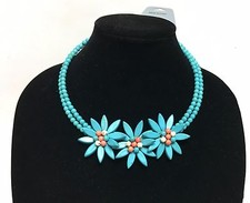 NEW DESIREE HANDMADE TURQUOISE BLUE GENUINE SEMI PRECIOUS STONE,BEADS NECKLACE