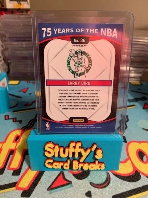 2021-22 PANINI OPTIC LARRY BIRD 75 YEARS OF THE NBA HOLO BOSTON CELTICS - Image 2 of 2