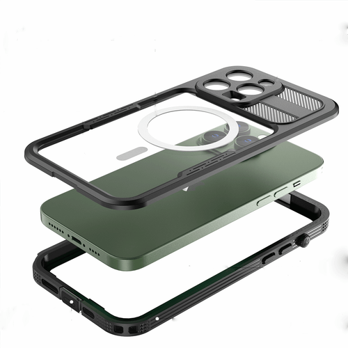 Funda impermeable a prueba de golpes transparente MagSafe para Samsung S24 S23 para iPhone - Imagen 4 de 30