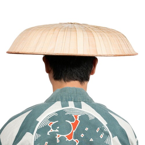 Adult Sandogasa Hat with Chin Strap & Goto, Perfect for Period Dramas & Cosplay - Picture 10 of 10
