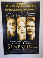 Simpatico. Sharon Stone. Nick Nolte. Original UK Video Poster.