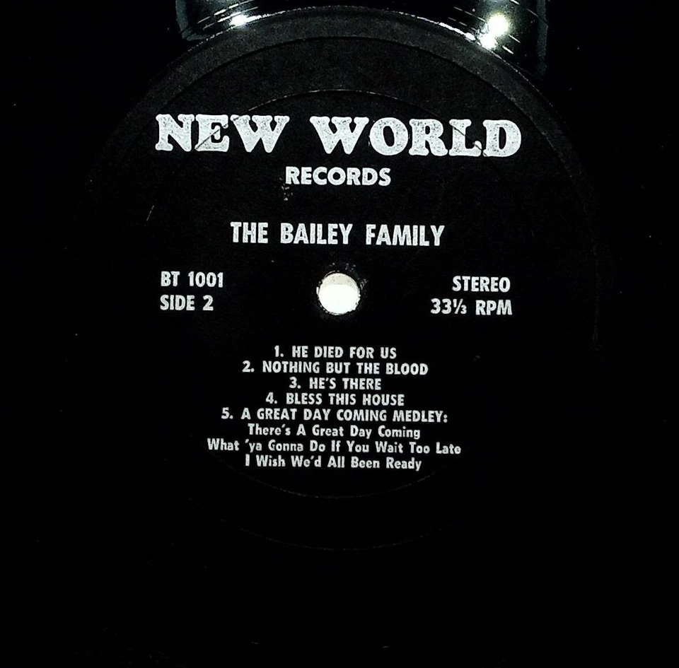 The Bailey Family You Can Count On Him Gospel Christian Vinyl LP Record VG+ - Image 3 of 4