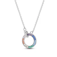 MULA Original Love Colored Circle Pendant Necklace For Women 925 Silver Plated