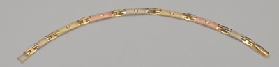 Mehrfarbiges Goldarmband 14k ausgefallene Gliederkette Konvolut