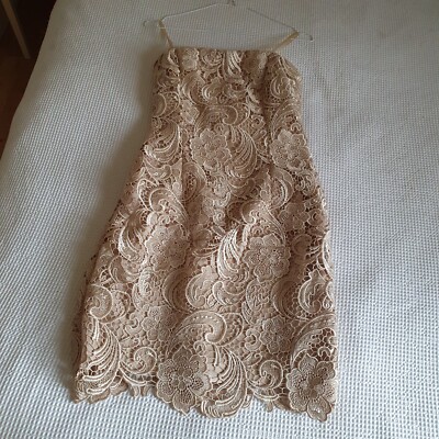 Vintage Cache Abendkleid gefüttert XS champagner 