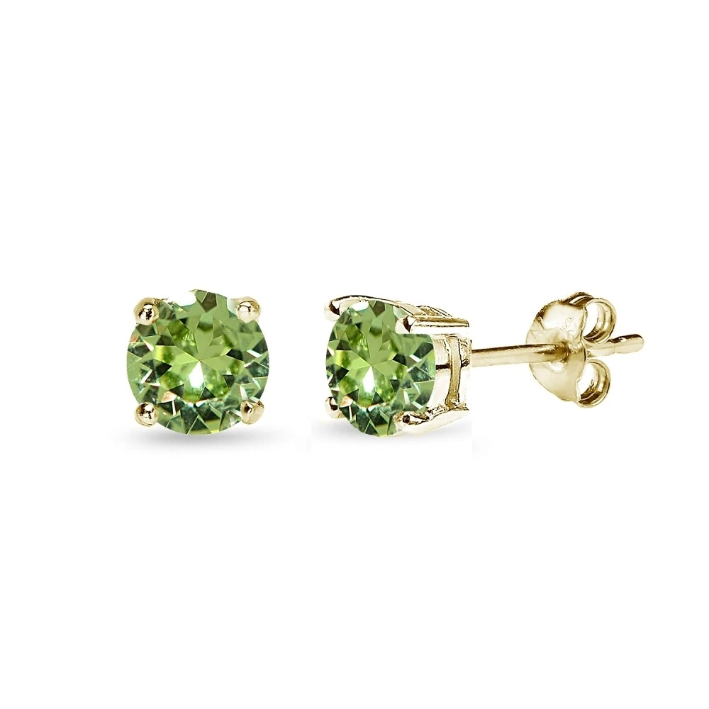 Light green stud earrings deals