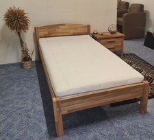 Holzbett Eiche massiv geölt 90/100/140 x 200 Einzelbett Bettgestell Seniorenbett