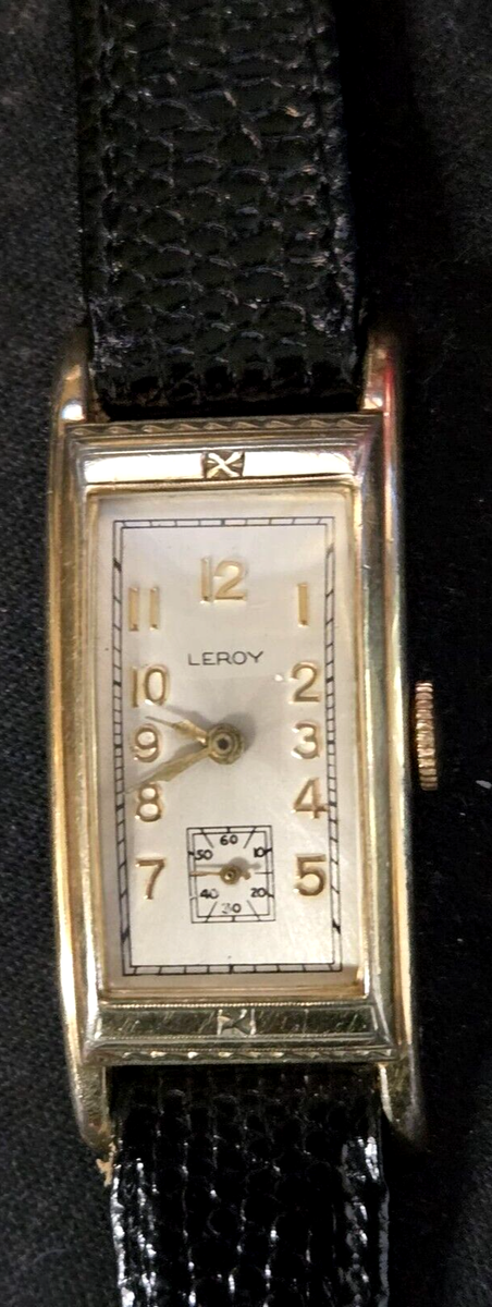 Vintage Leroy Gold-Plated Men’s Wrist Watch – Tank Design, Swiss Movement