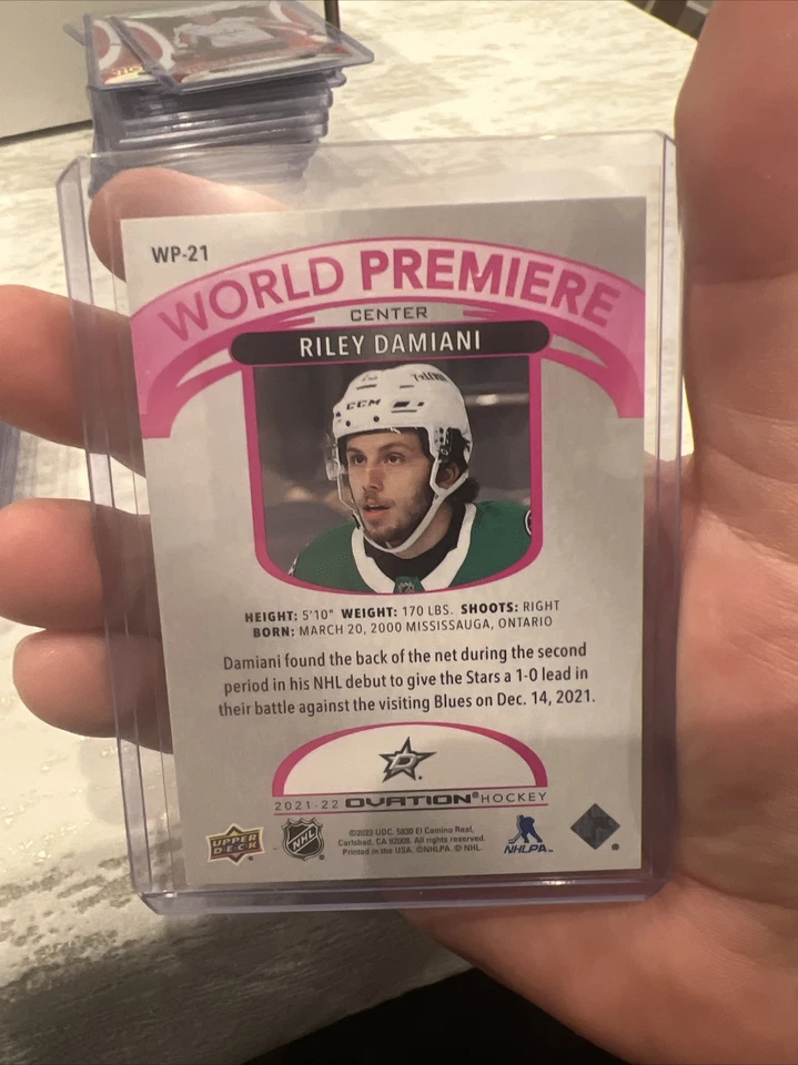 2021 Upper Deck Ovation World Premiere Pink 18/49 Riley Damiani #WP-21 Rookie RC - Image 2 of 2