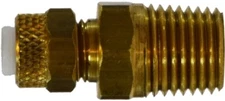 Male Connector Flareless, 1/4" Poly-Flo x 1/4" MIP Adapter, Brass 20272