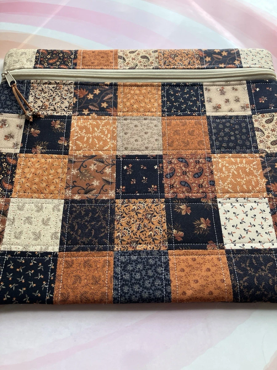 Medium 12”x13.5” Project Bag •Cozy Autumn• Quilted Patchwork
