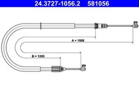 ATE Bremsseil Seilzug Feststellbremse 24.3727-1056.2 FüR Renault Megane ScÉNic 1