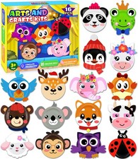 16 Pack Arts and Crafts for Kids, Toddler Crafts Animal Paper Plate Art Kit Gift