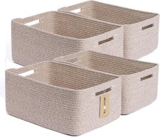 Large storage baskets, dimensions: 17 x 13 x 7.5 inches,4-pack,brown mixed color