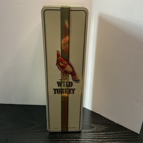 Wild Turkey 101 Proof Pure Kentucky Whiskey Hinged Metal Tin Box Vintage