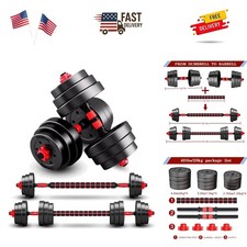 Adjustable-Dumbbells-Sets,Free Weights-Dumbbells Set of 2 Convertible To Barb...