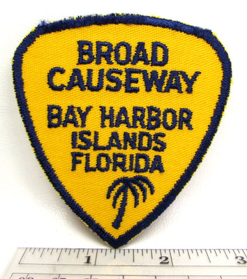 Vintage Broad Causeway Bridge Toll Staff Jacket Patch Bay Harbor Islands Florida