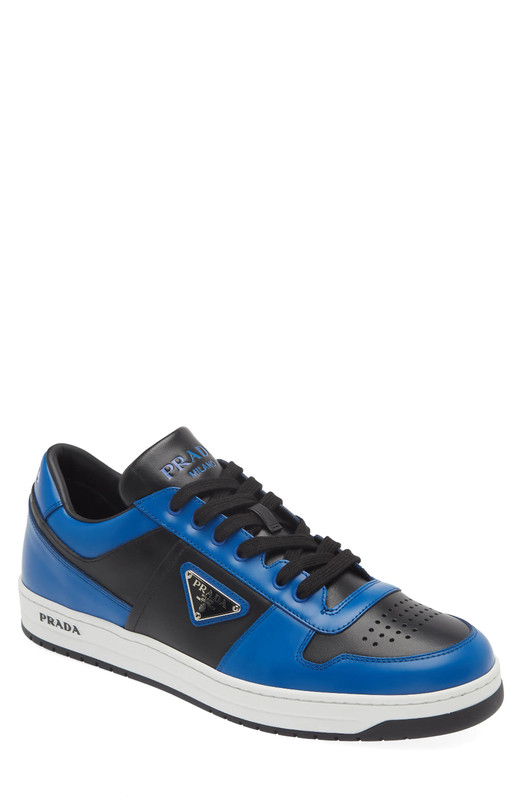 100% AUTHENTIC NEW MEN PRADA DOWNTOWN LOGO BLUE SNEAKERS UK 10/US 11 D