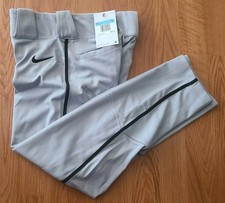 40 Nike Vapor Select F/L Boys MEDIUM Gray / Black Piping Baseball Pants BQ6426