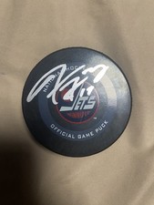 Adam Lowry autographed signed winnipeg jets game puck