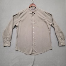 Van Heusen Traveler Men's Gray Check Long Sleeve Dress Shirt Size 17-17.5