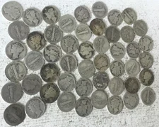 ONE  Mercury Dime 90% Silver Winged Liberty Cull / damaged Coin