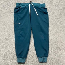 Figs Zamora Jogger Scrub Pants Womens XL Petite Turquoise Medical Work Wear