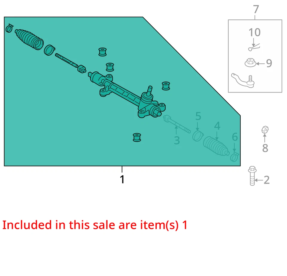 2004 Toyota Prius Steering Gear Rack & Pinion OEM 116K Miles - LKQ413809818 - Изображение 4 из 4