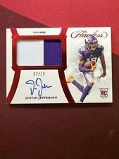 2020 Panini Flawless - Rookie Patch Autographs Justin Jefferson #RPA-9 Ruby /15