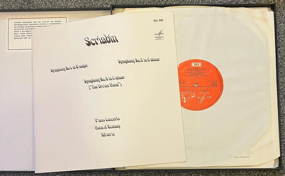 Scriabin - Three Symphonies, Poem Of Ecstasy, Reverie HMV SLS 835 - 4 x Vinyl NM - Image 2 of 4