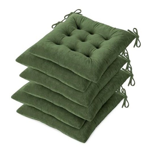 Chair Cushions for Dining Chairs Set of 6 Tufted Indoor Chair Pads with Ties