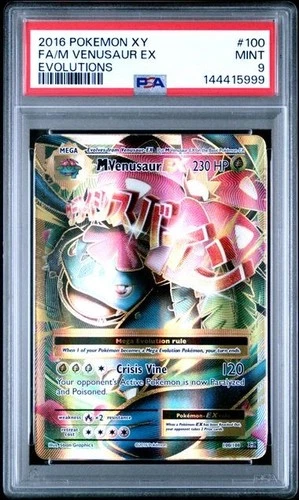 PSA 9 M Venusaur EX 100/108 Pokemon XY Evolutions Mega Venusaur Full Art Holo
