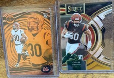 Chase Brown 2023 Panini Illusions orange Set Rookie cards #23 Bengals parallels 