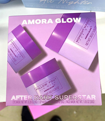 AMORA GLOW After Dark Superstar Skin Care Mask Set - Eye, Lip & Face Masks