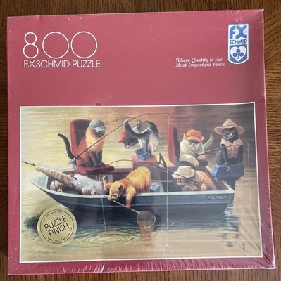 FX SCHMID 800 PIECES ''CATS GONE FISHING'' JIGSAW PUZZLE (RETIRED & SEALED!)