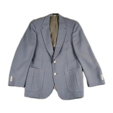 Vintage 70s STY Mens Suit Johnny Carson Blue Polyester Suit Blazer  Vest Mens