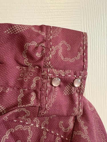 RU Cowgirl Shirt Girls Size 18/20 XXL Pearl Snap Maroon Western Shirt Rodeo - Picture 10 of 10