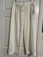 Women's Pants DKNY Lightweight Wode Leg Capri Cream Size 6