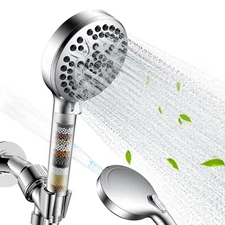 Handheld Shower Head with Filter, 10 Spray High-Pressure Showerhead Set with ...