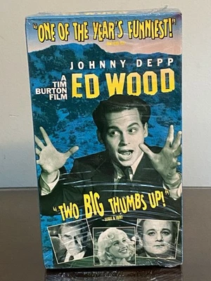 A Tim Burton Film-Johnny Depp Ed Wood VHS Rated R Comedy-Sealed - Image 1 of 4