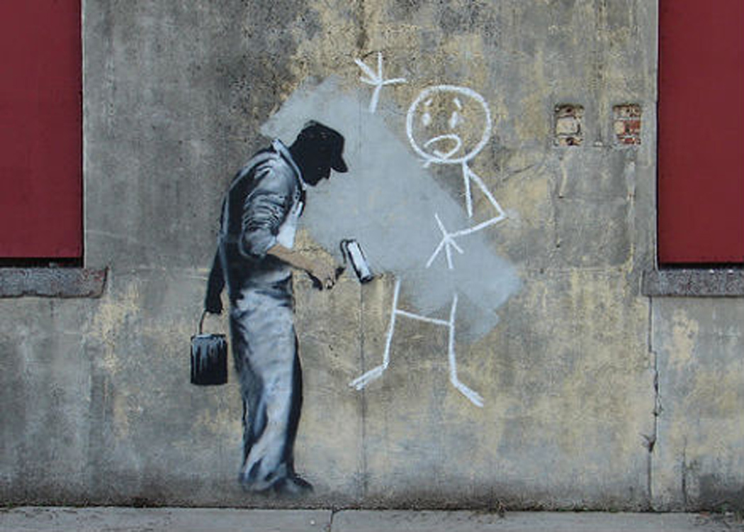 Banksy Grey Ghost 1 Street art on canvas premium 16 x 20