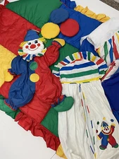 8 pc Vintage 1980s Rainbow Clown Circus Nursery Crib Bedding Set Quilt Bright
