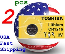 2 piece CR1216 1216 LR1216 TOSHIBA Card 3V Lithium Coin Battery