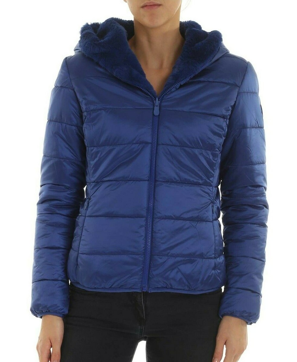 $248 NWT SAVE THE DUCK SzM REVERSIBLE FAUX-FUR HOODED ZIP JACKET