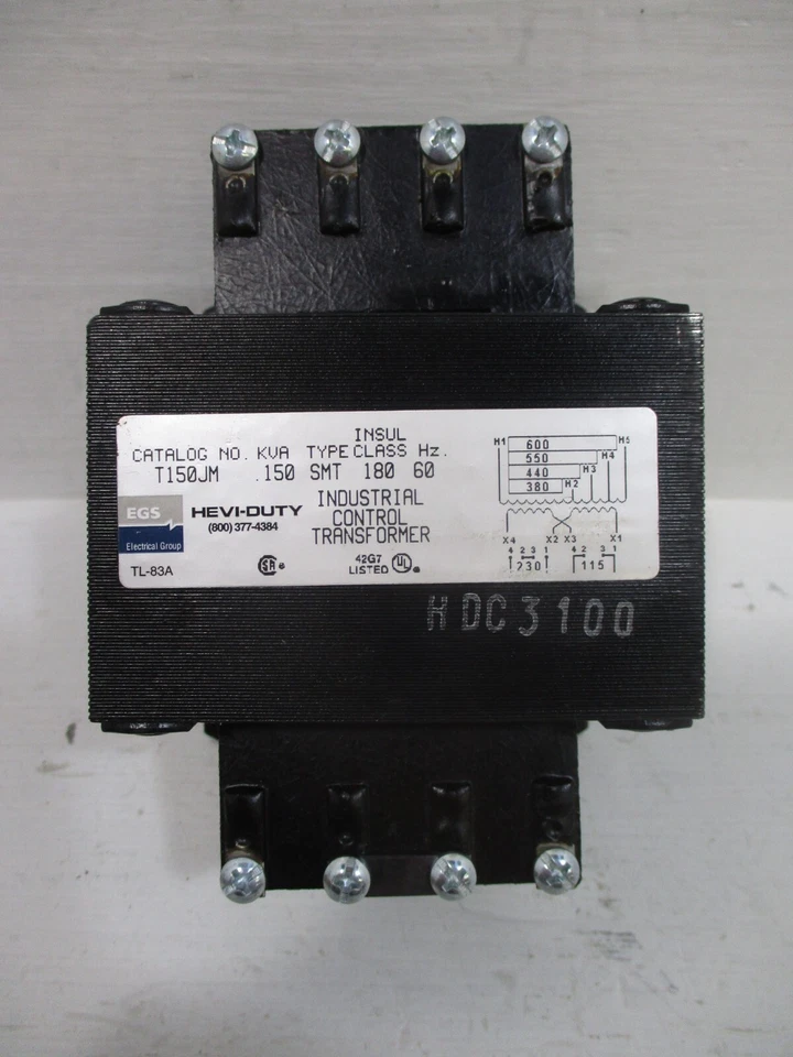 NUEVO Transformador Industrial Hevi-Duty T150JM 0.15 kVA 440/600V 115/230V 1 Fase Foto 3 de 4
