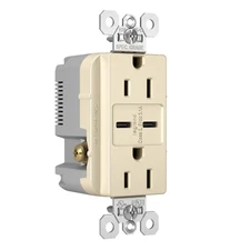 Pass & Seymour Commercial USB Charging Receptacle - 15a  type c/c light almond