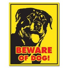 Rottweiler Beware of Dog Sign Car Vinyl Sticker - SELECT SIZE