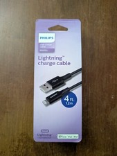 Philips 4ft iPhone Charge Cable, Black