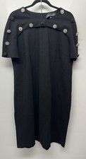 Badgley Mischka XL Black Cocktail Dress Jeweled Embellish Evening Sheath #30