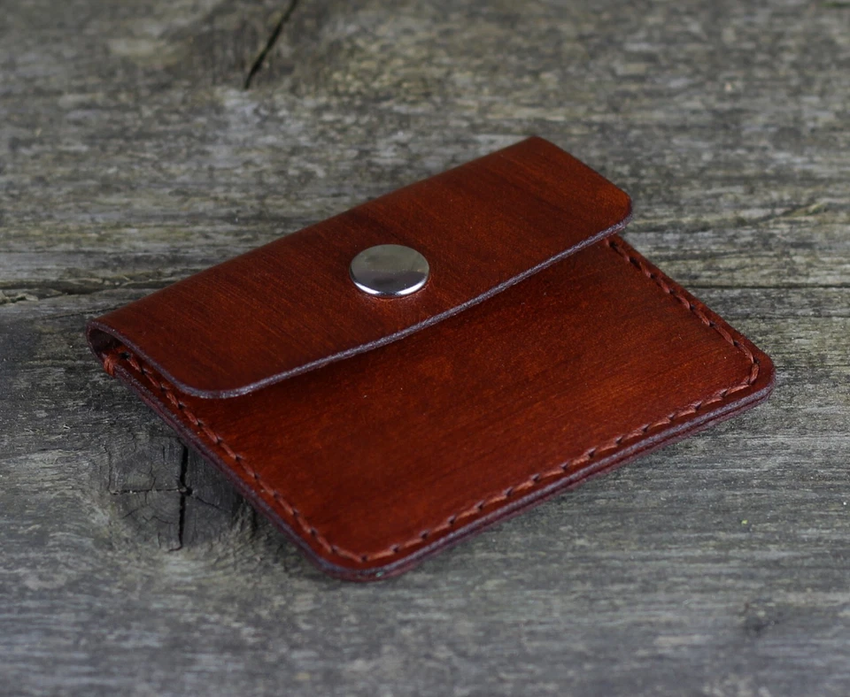 Leather coin wallet, coin purse, money purse, slim wallet, leather accessories. - Image 2 of 4